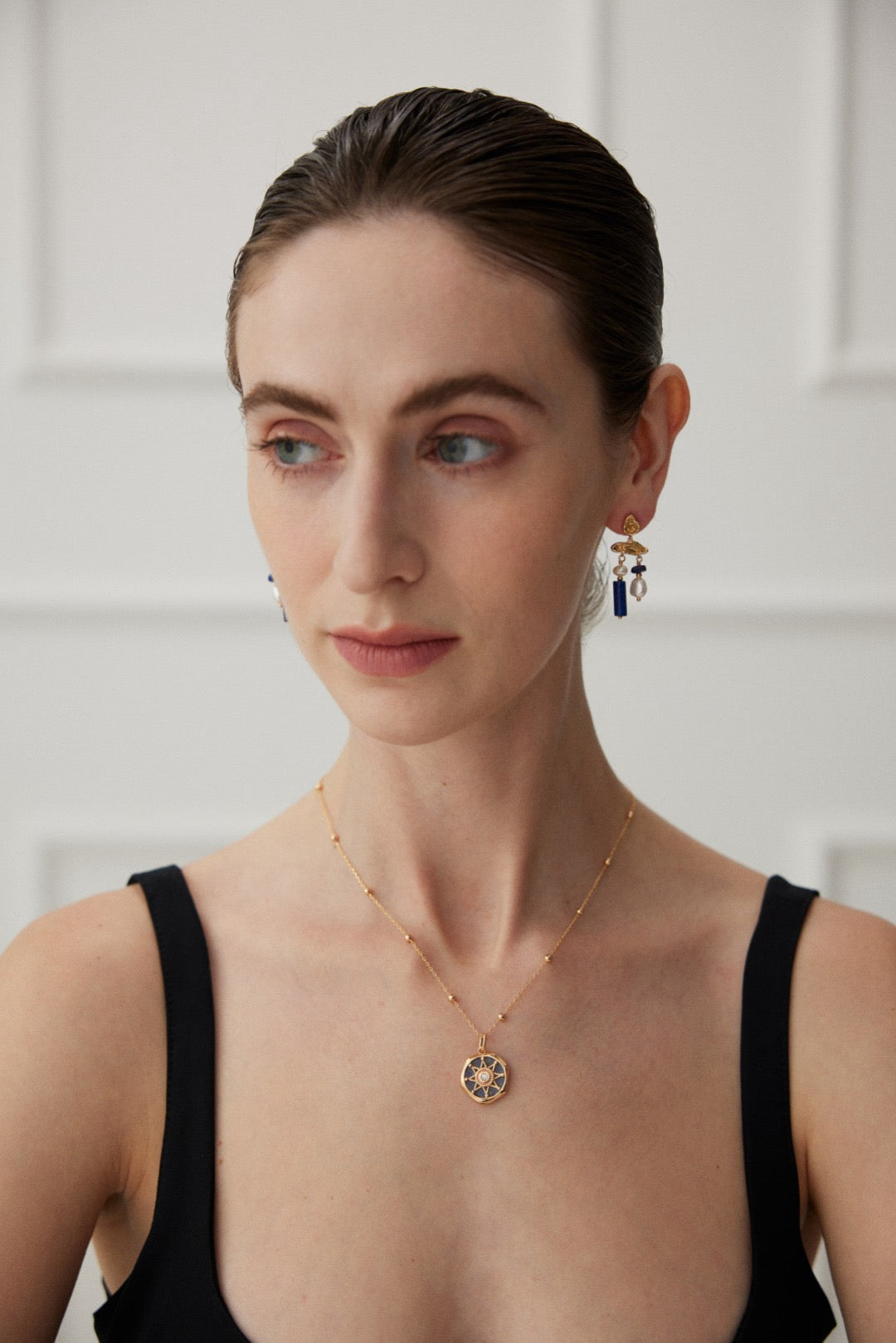 Beela lapis cloud earrings