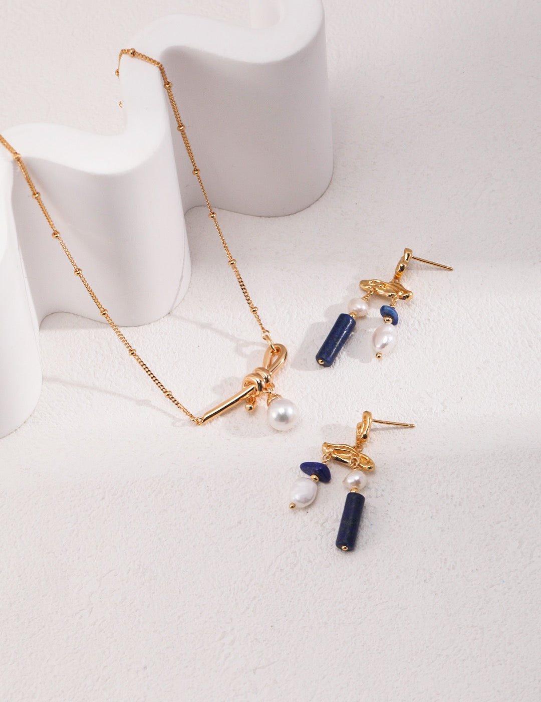 Beela lapis cloud earrings