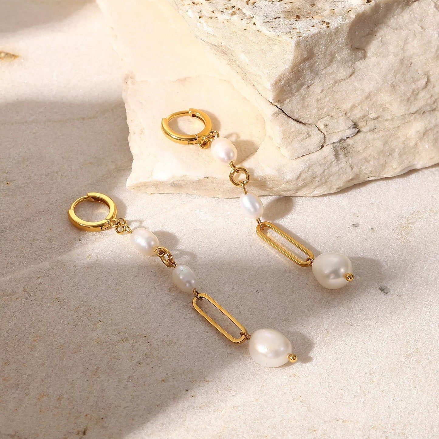 Carly pearl hoops