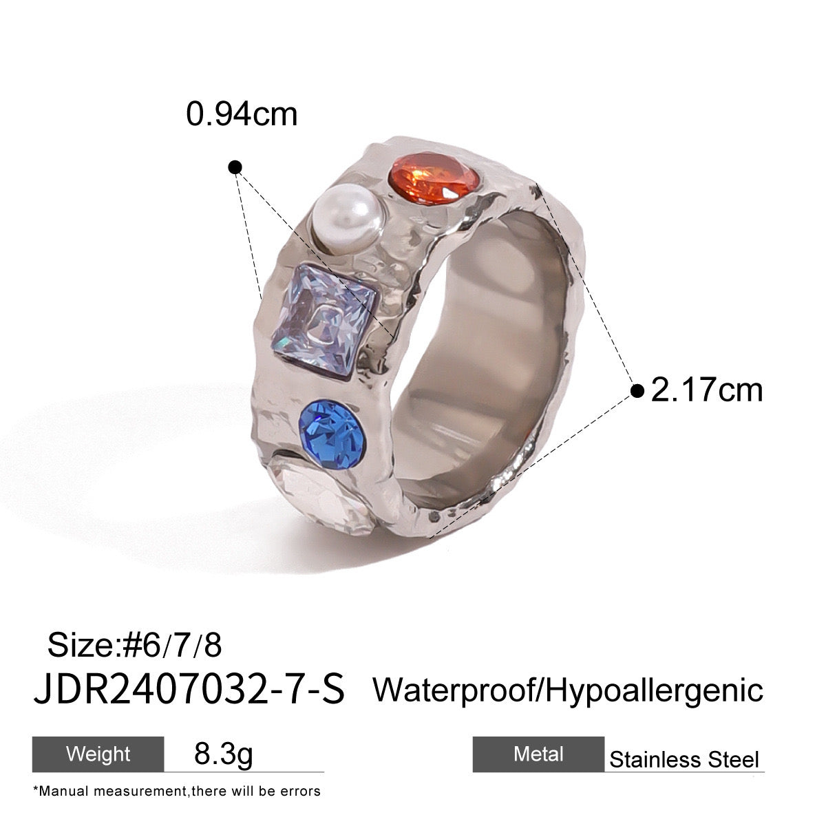 Big zircon band rings