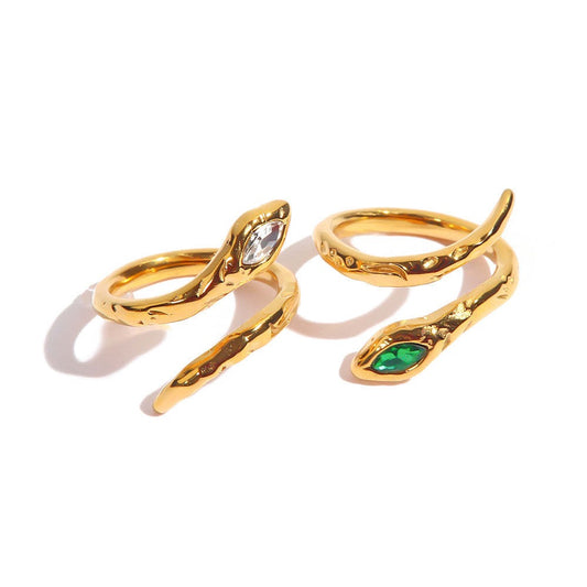 Egyptian snake tale rings