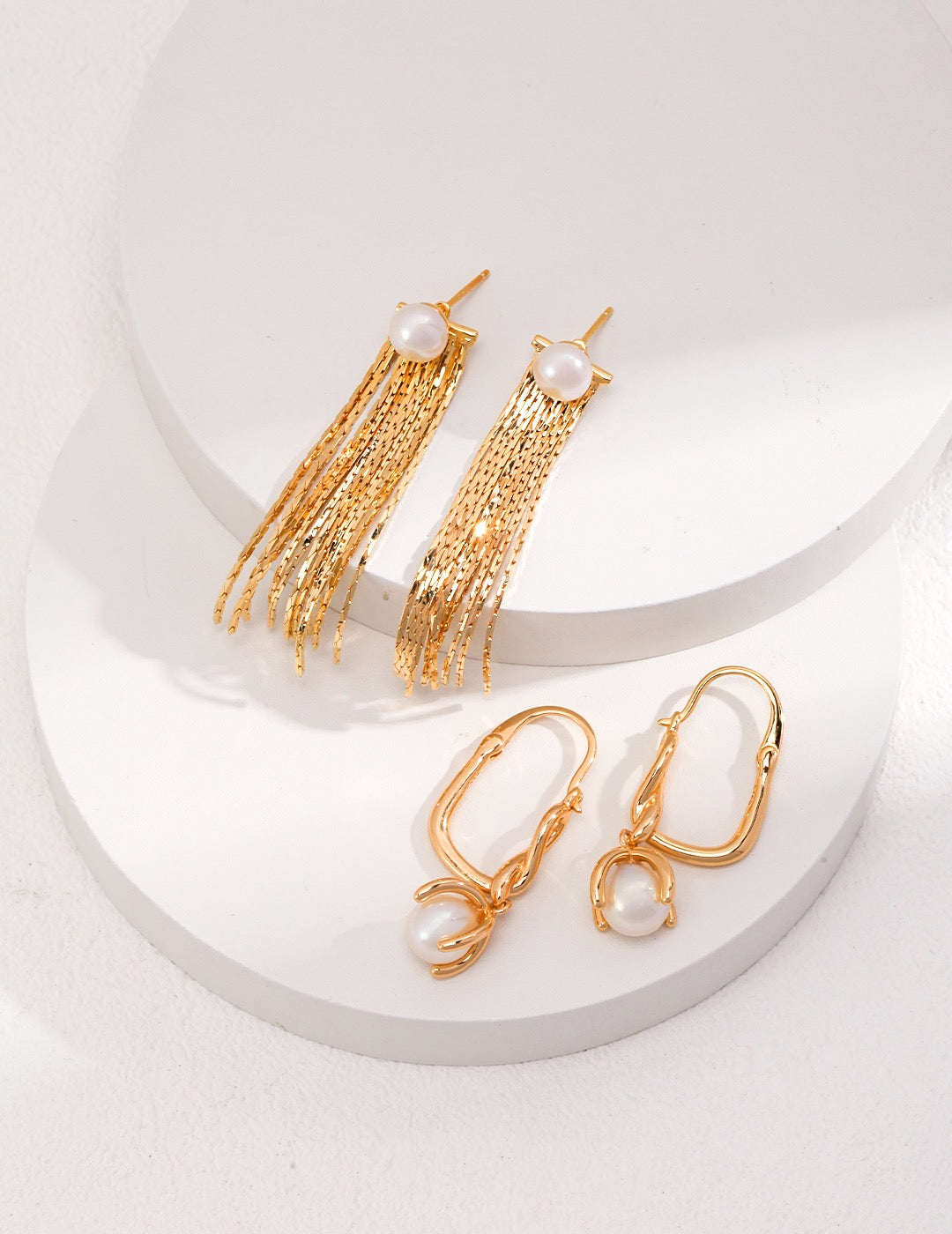 Toma Classic hoop pearl earrings