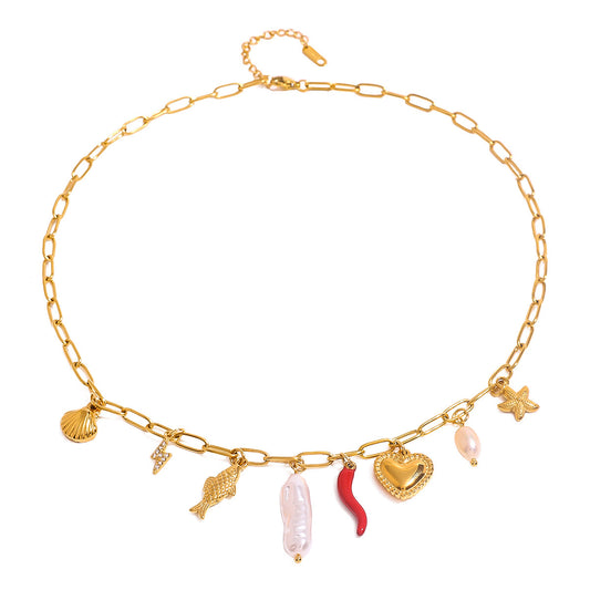Chilli Poppy charm necklace