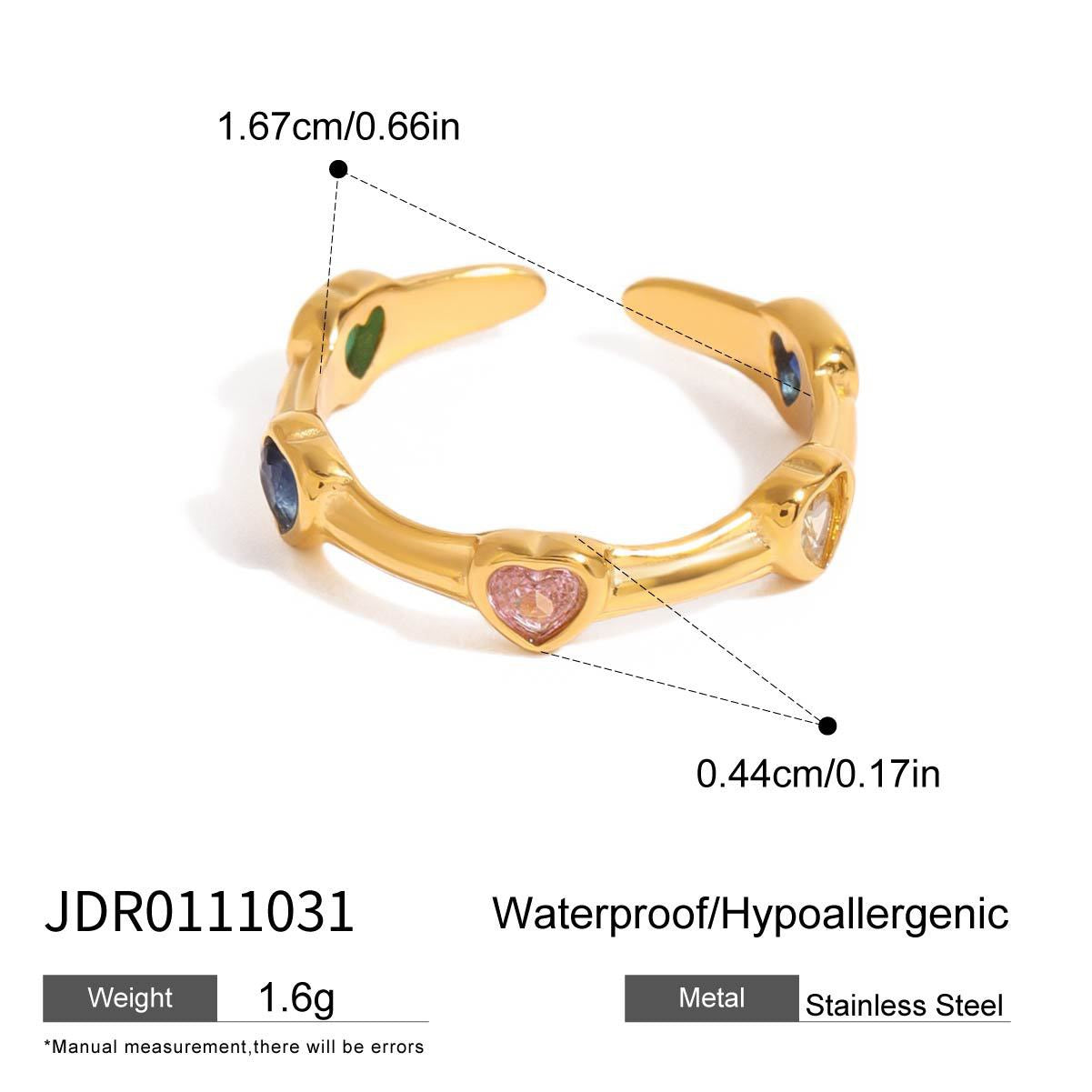 Rainbow heart ring