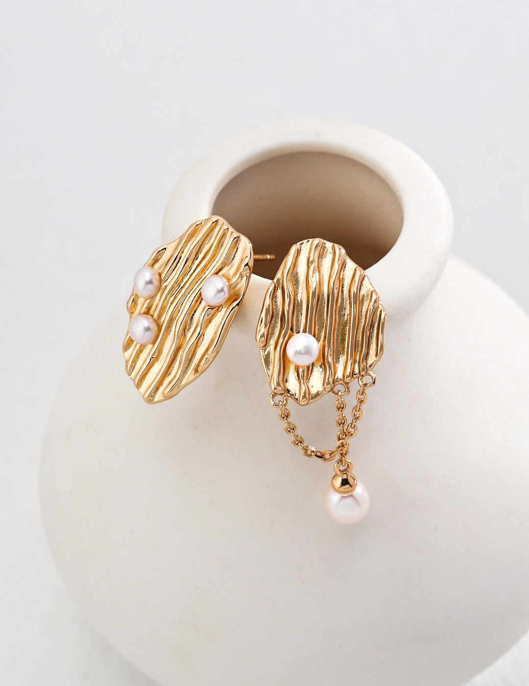 Miami Uneven unique pearl earrings