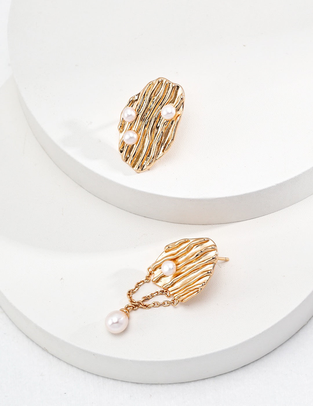 Miami Uneven unique pearl earrings