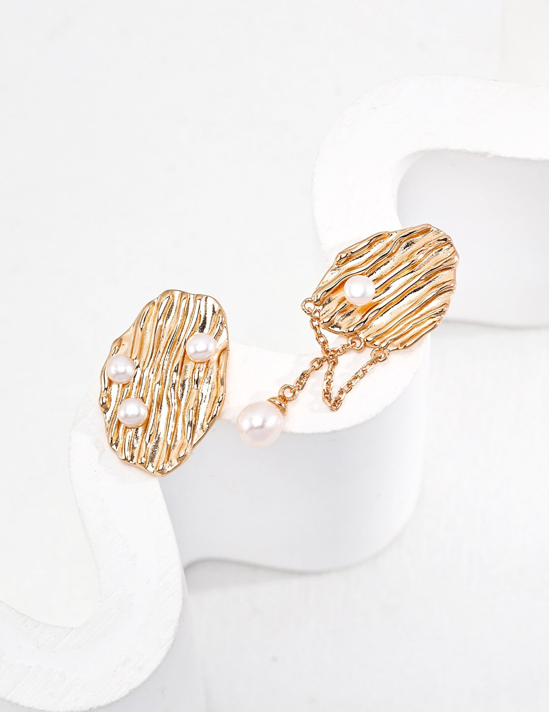Miami Uneven unique pearl earrings