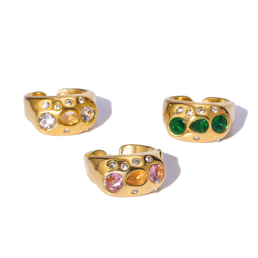 Gem rainbow rings