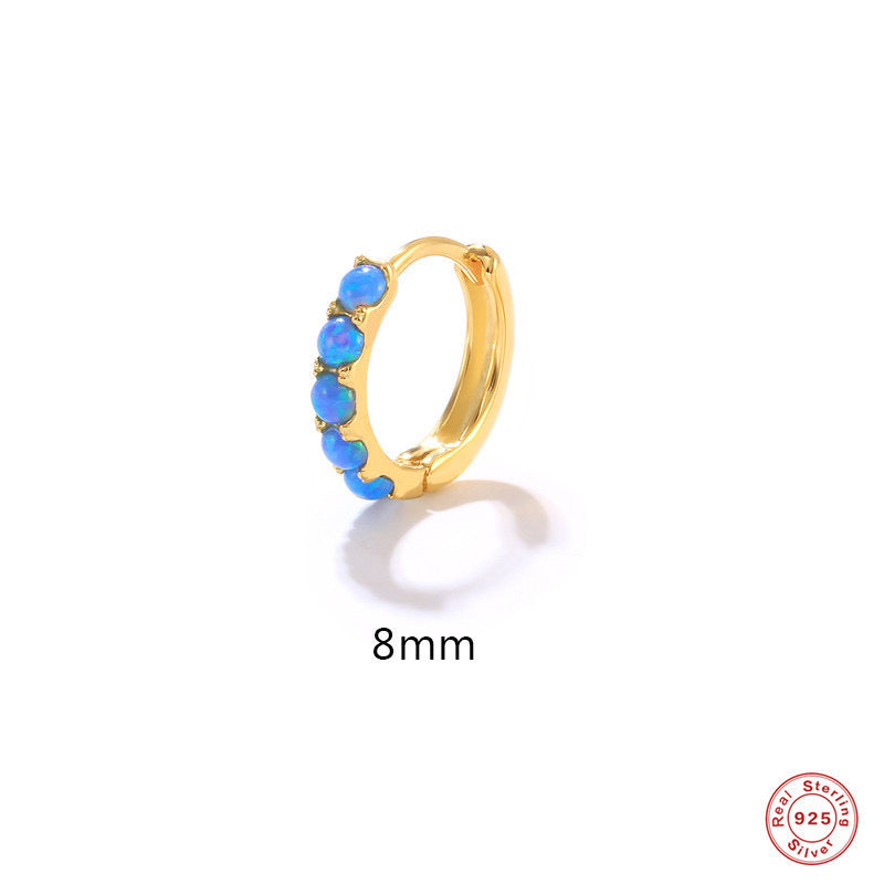 Australian opal mini hoops