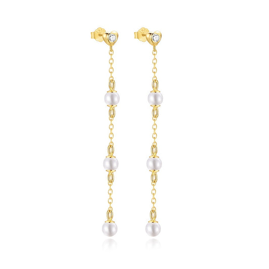 Sterling silver dainty pearly earrings