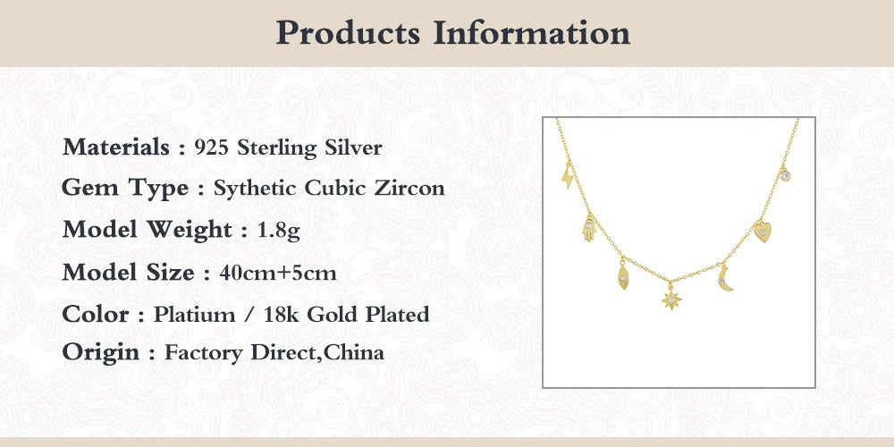 Sterling silver dainty charm necklace