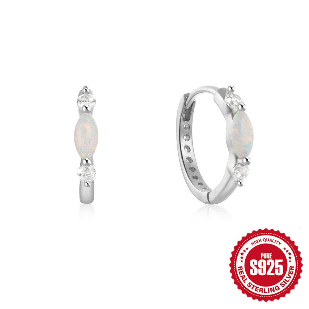 Australian opal sterling silver earrings