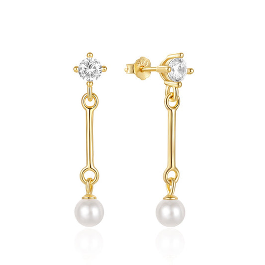 Dainty sterling silver pearly earrings