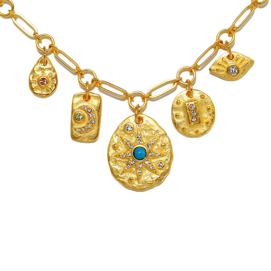 Blue Sun charm necklace