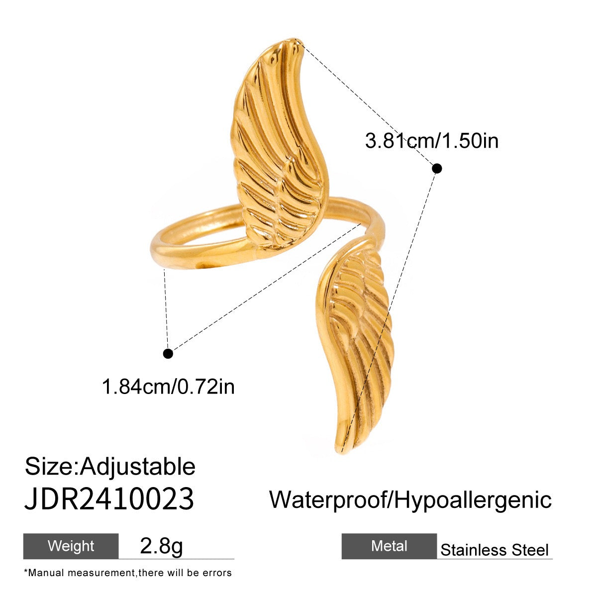 Angel wings rings
