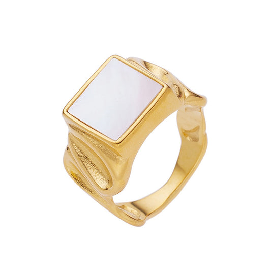 Norya White mother of pearl ring