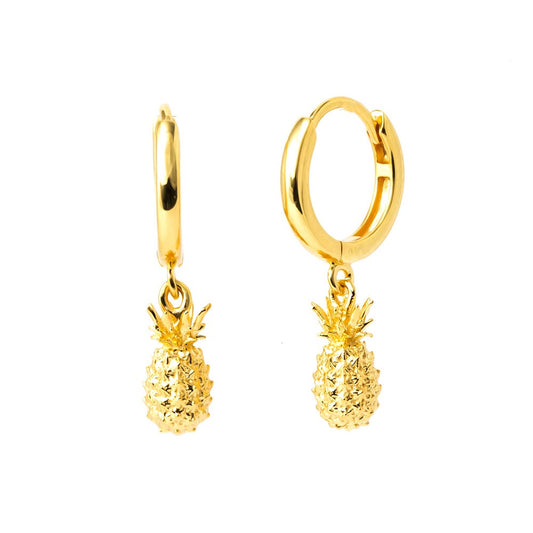 Sterling silver pineapple hoops