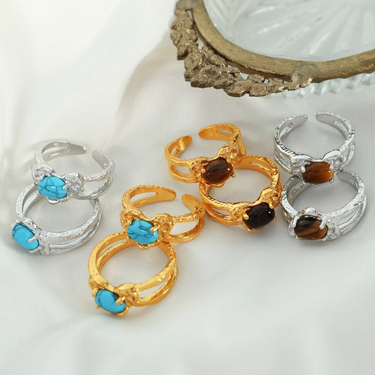 Benett natural stone rings