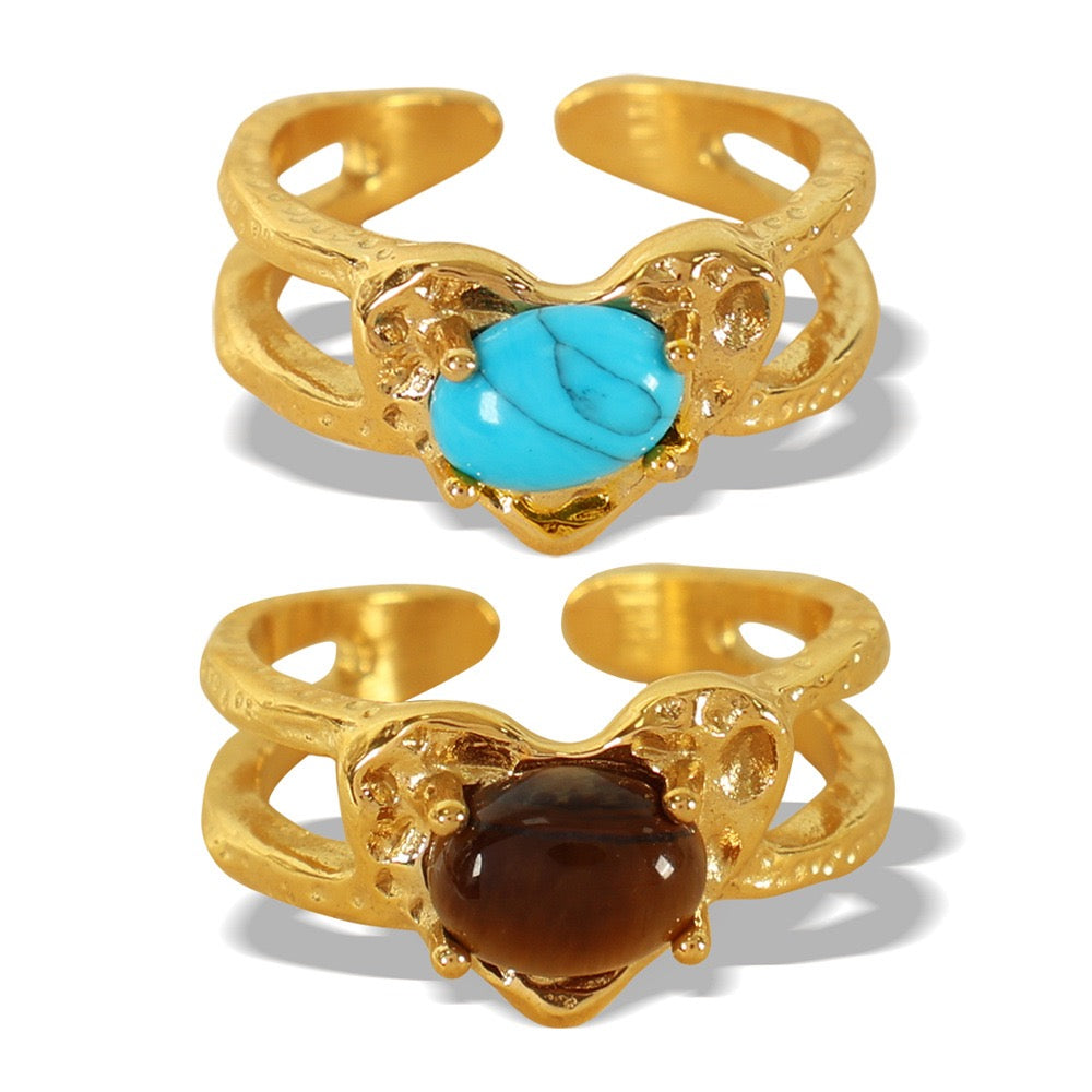 Benett natural stone rings
