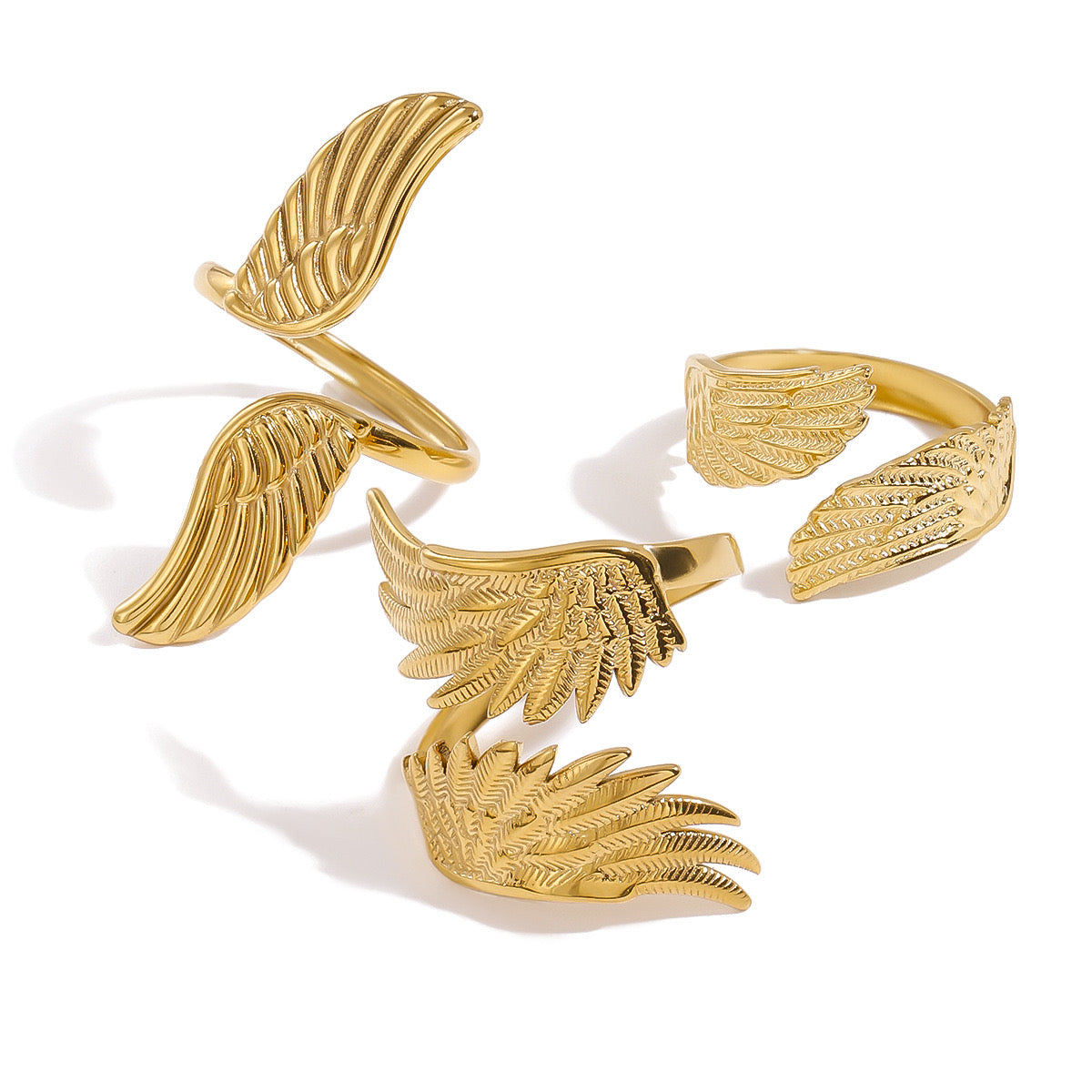 Angel wings rings