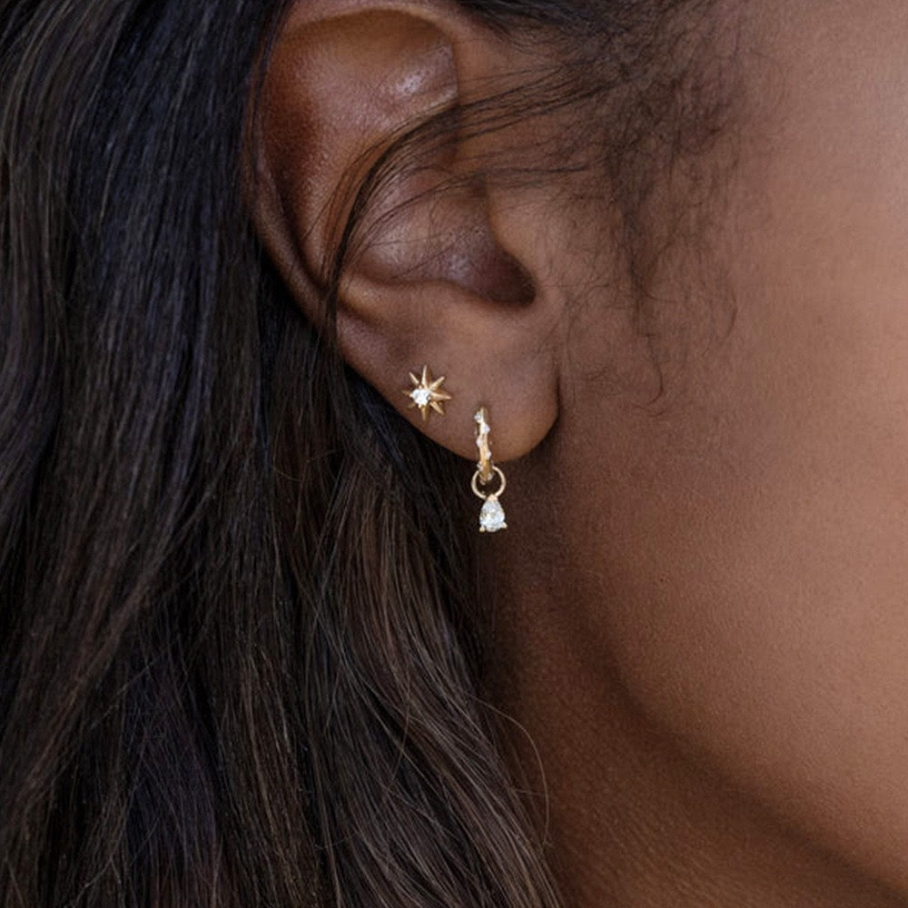 Dainty drop hoops