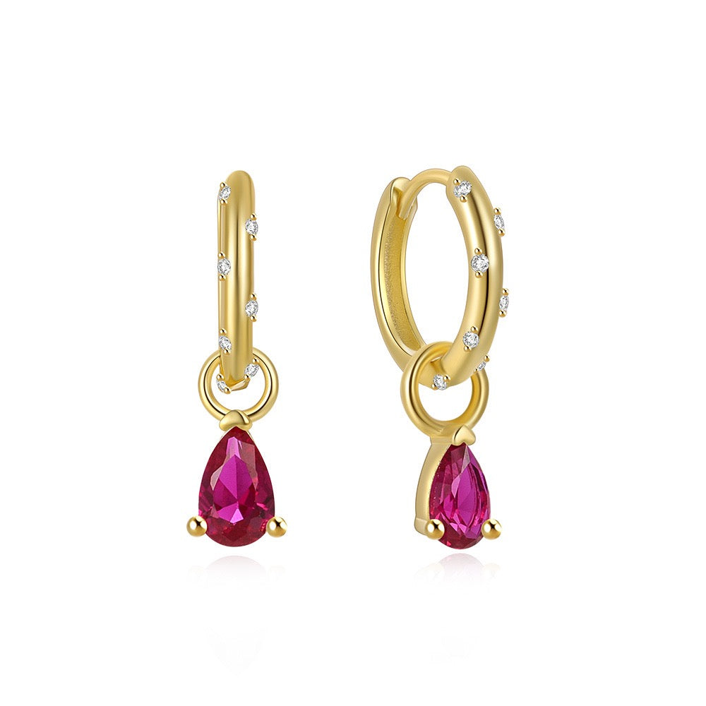 Dainty drop hoops