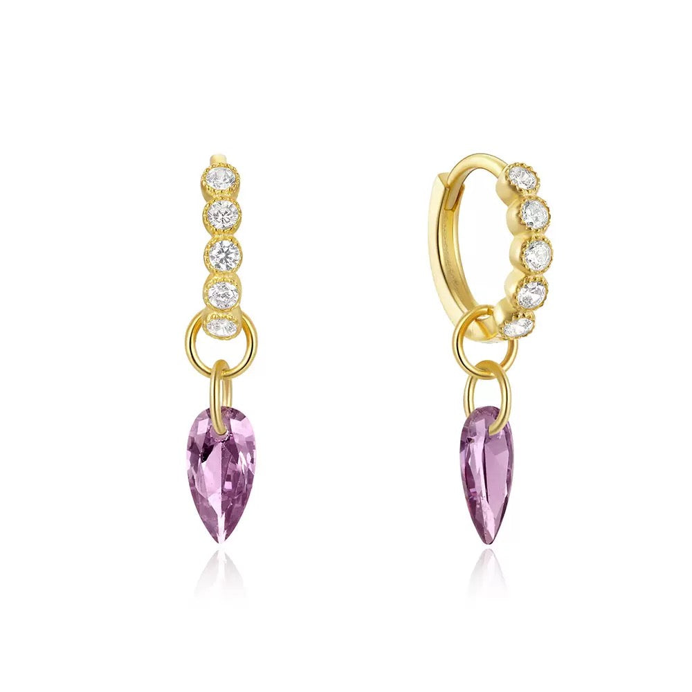 Dainty drop hoops