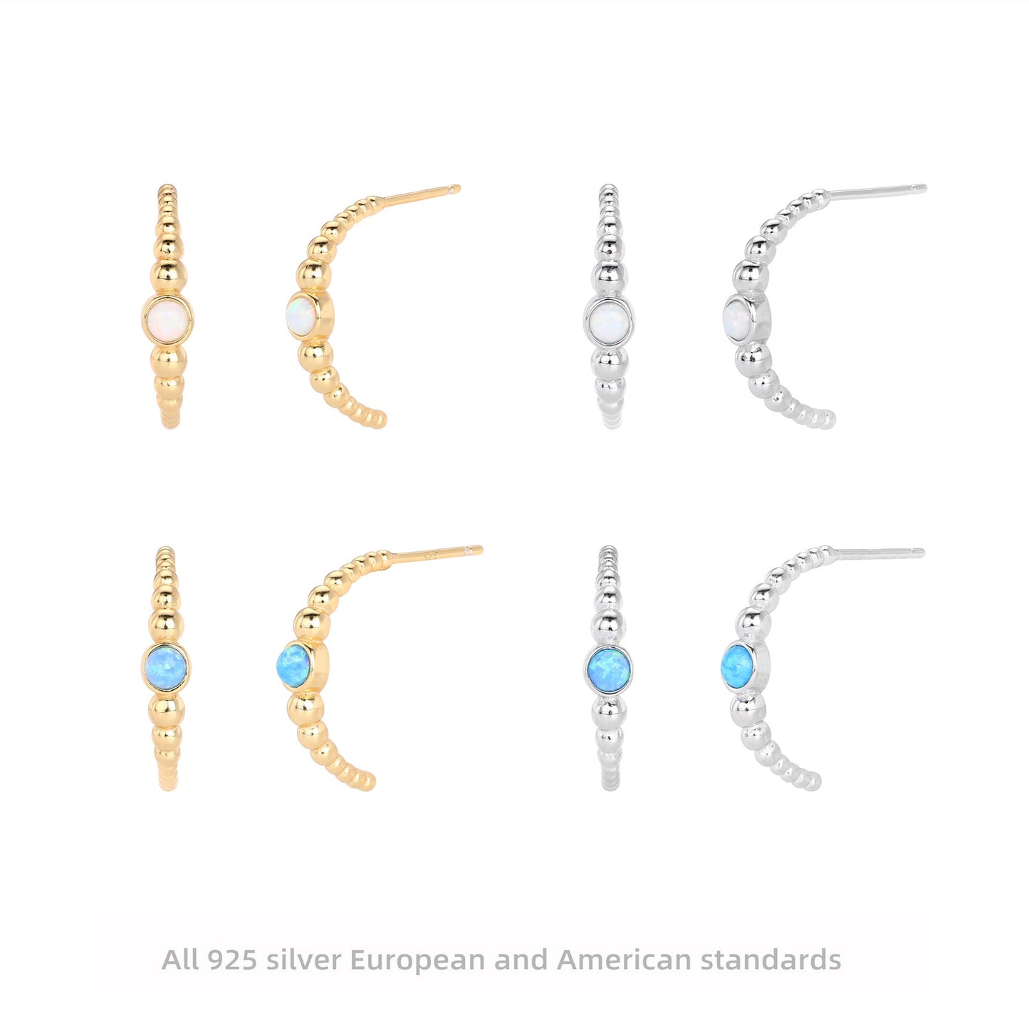 Australian opal sterling silver earrings