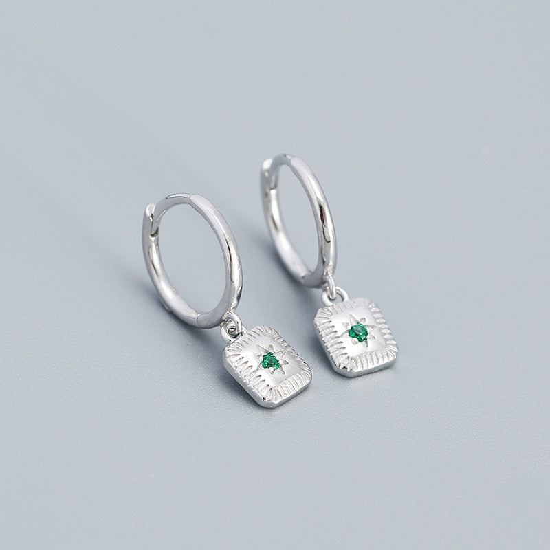 Rock sterling silver earrings