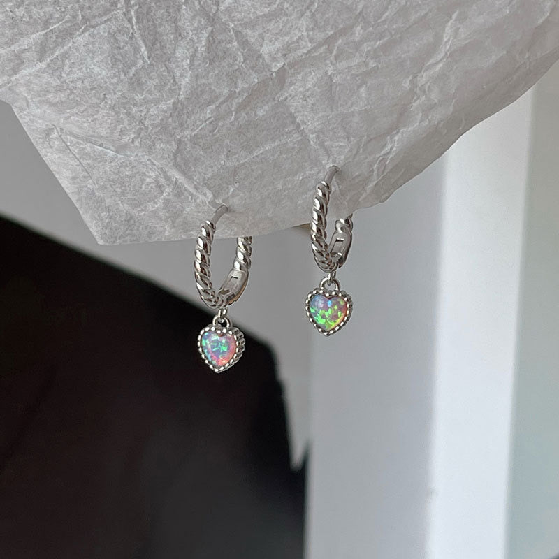 Australian opal sterling silver earrings