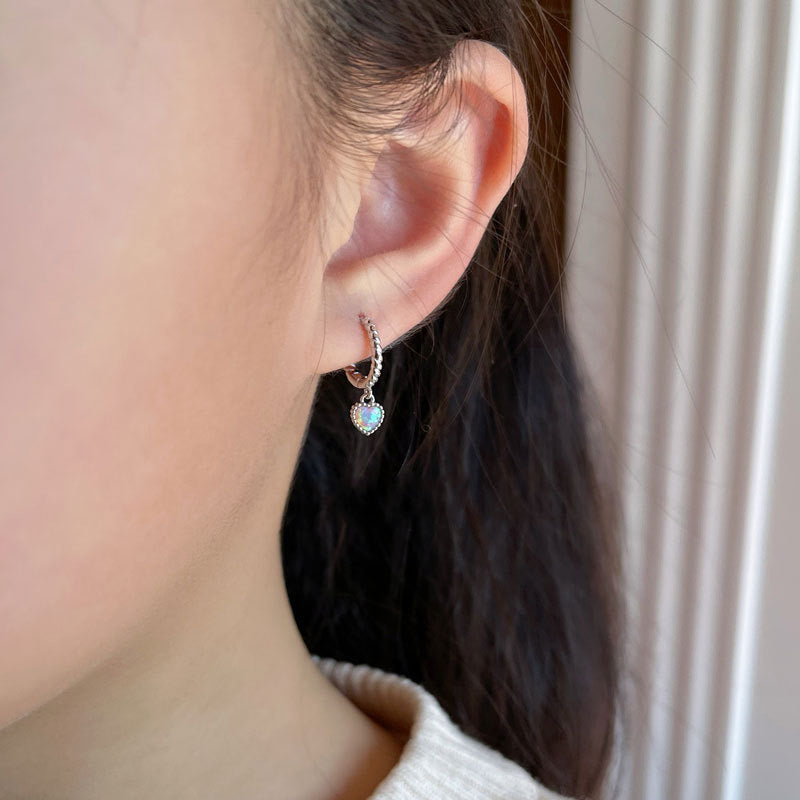 Australian opal sterling silver earrings