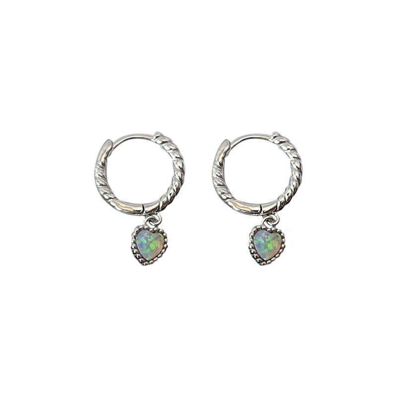 Australian opal sterling silver earrings