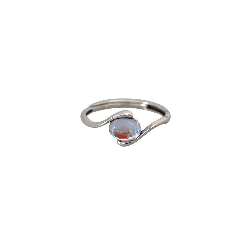 Moon stone sterling silver ring