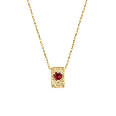 Red heart sterling silver necklace