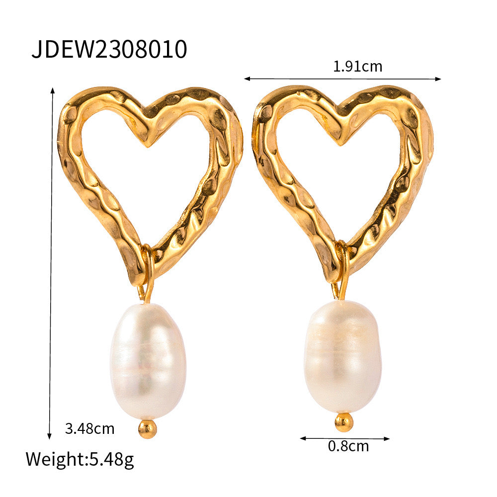 My heart Pearl earrings