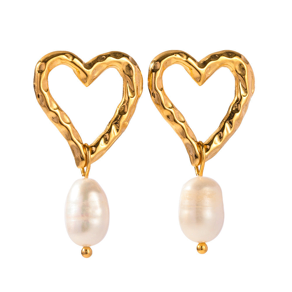 My heart Pearl earrings