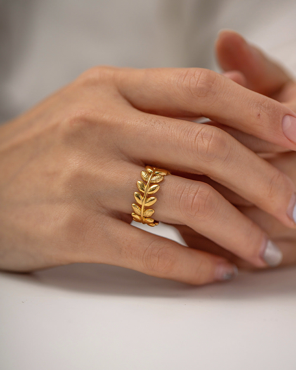 Olive leaf ring