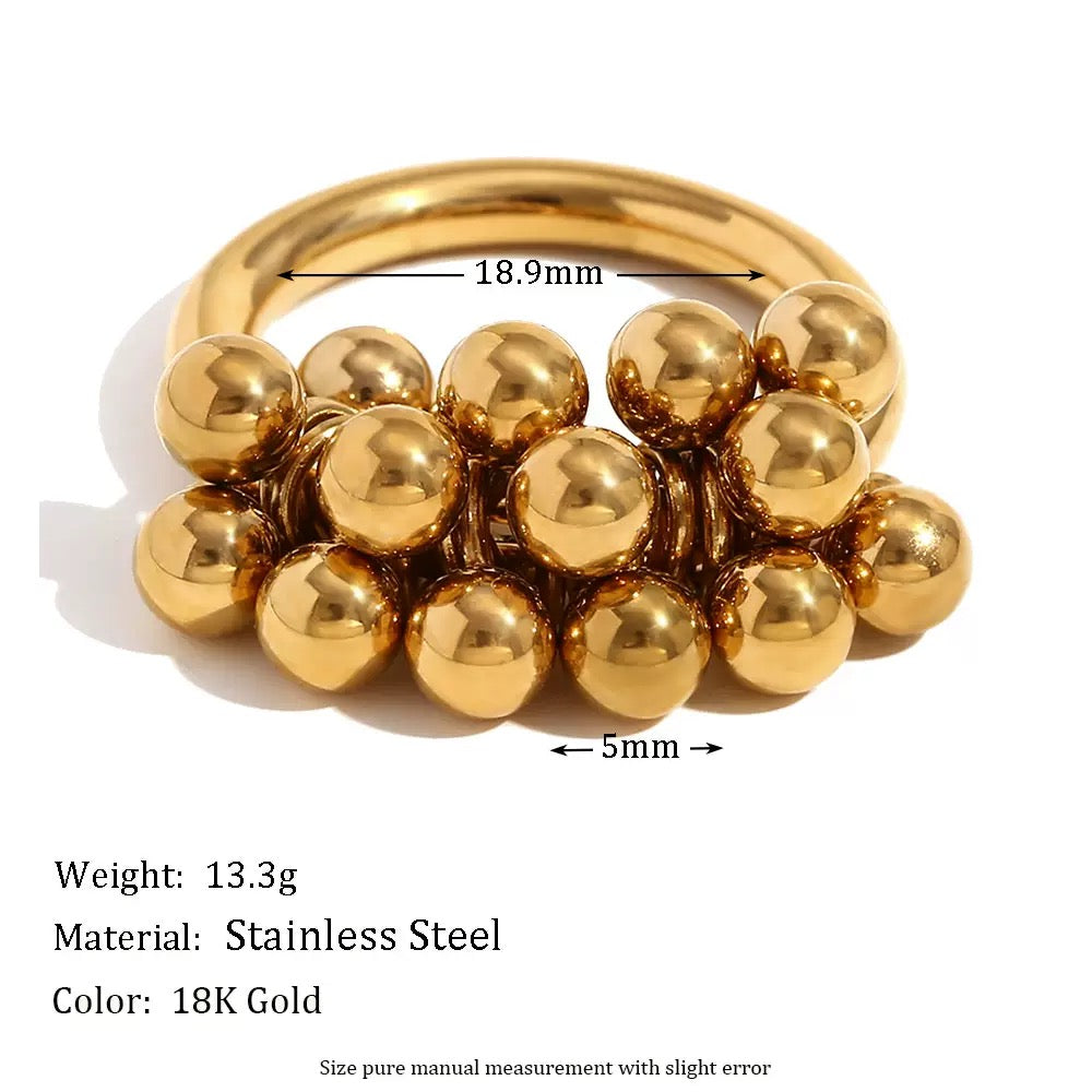 Pompom beads rings
