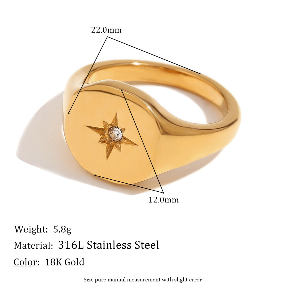 Gold star ring