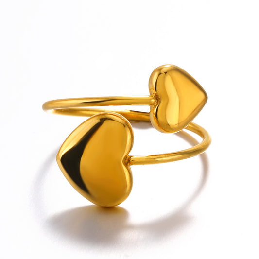 Double heart rings