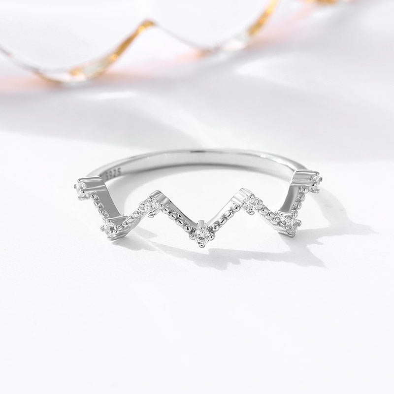 Wave sterling silver ring