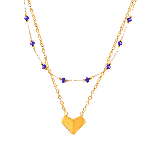 Alina Blue stone double layer necklace