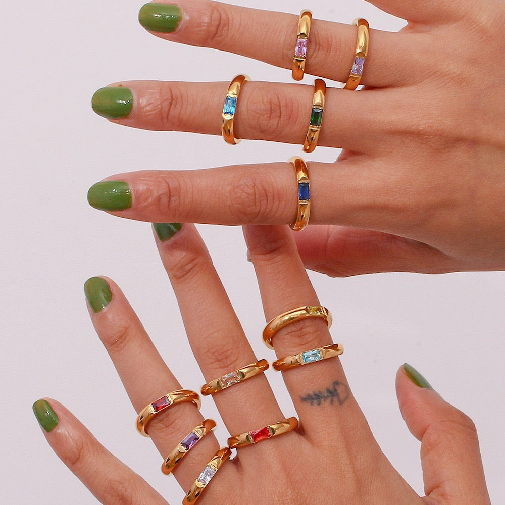 Birth stone rings