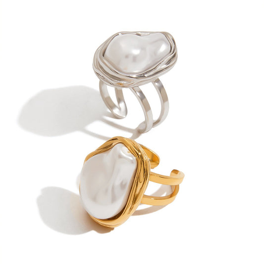 Big pearly statement rings