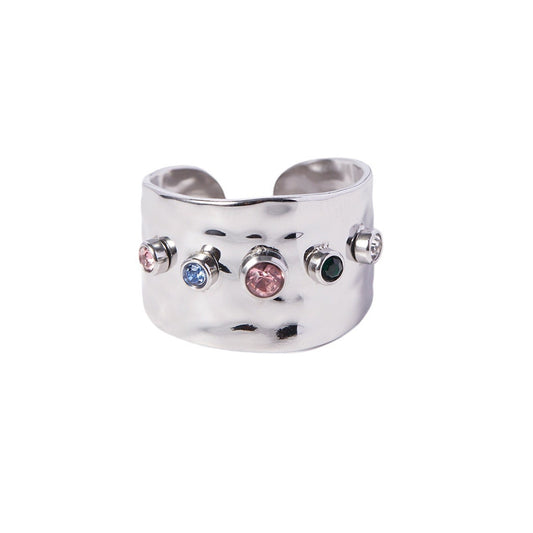 Rainbow stone band rings