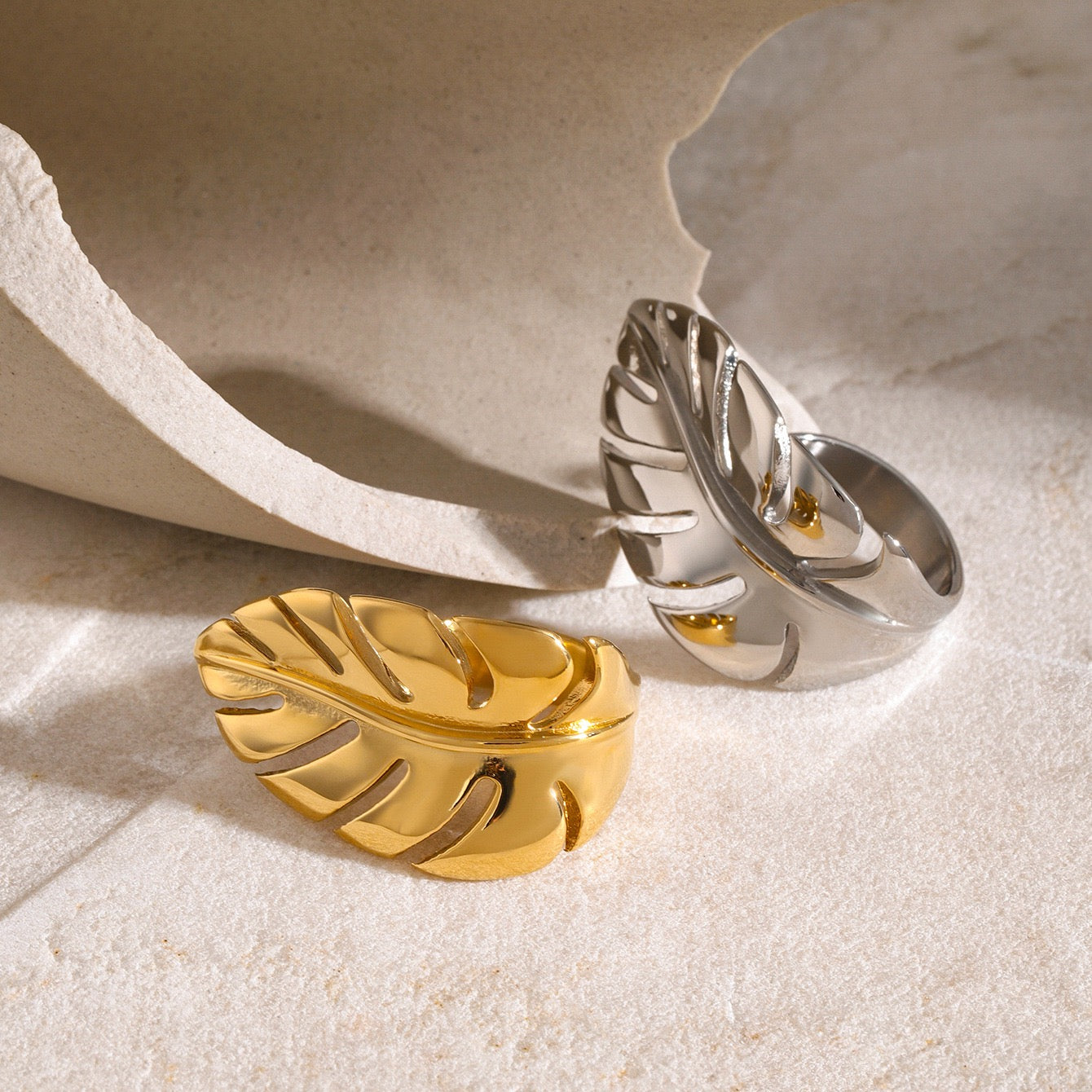 Palm leaf rings