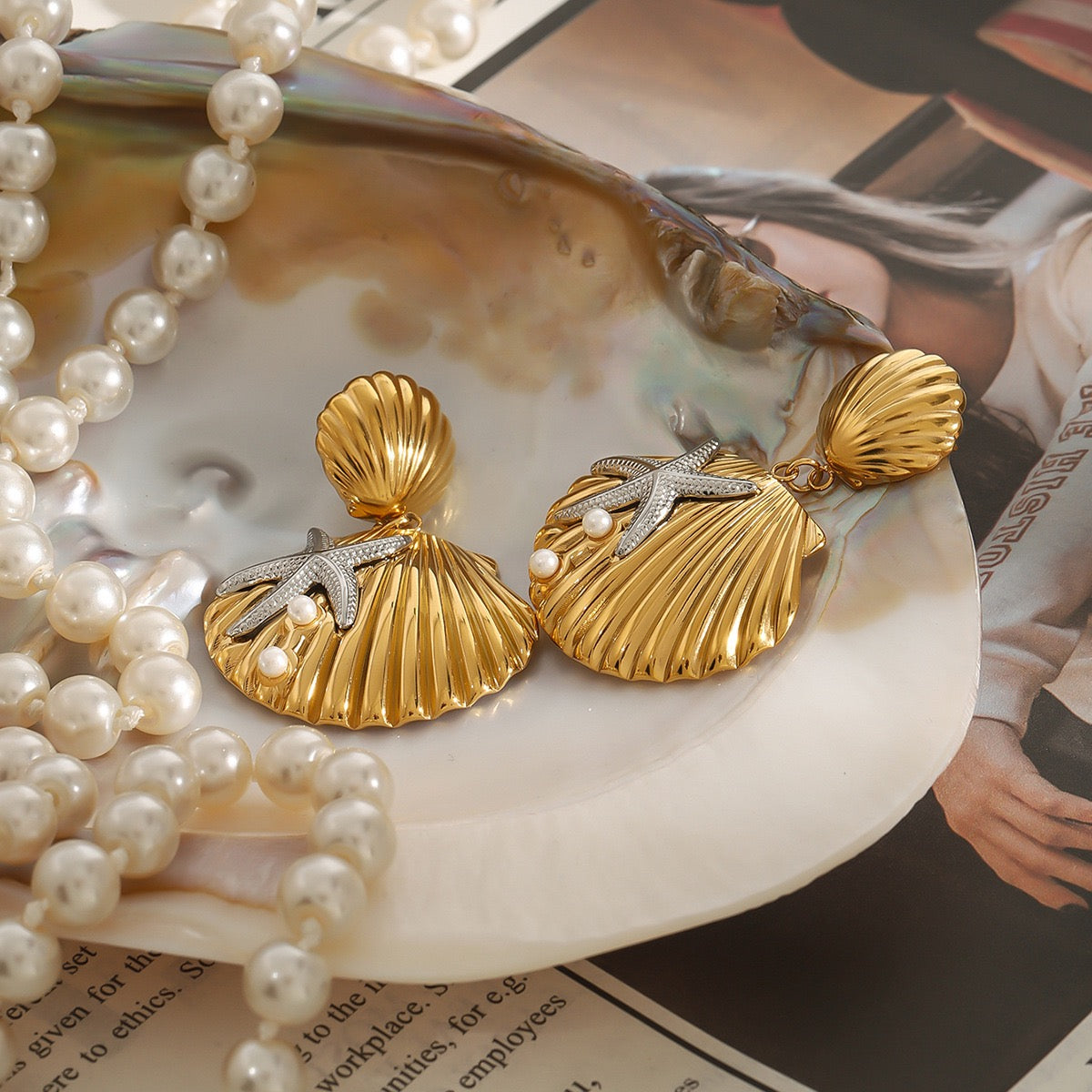 Big shell earrings