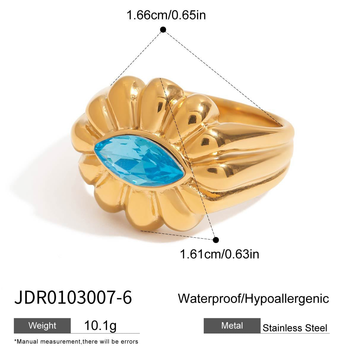 Blue flower ring