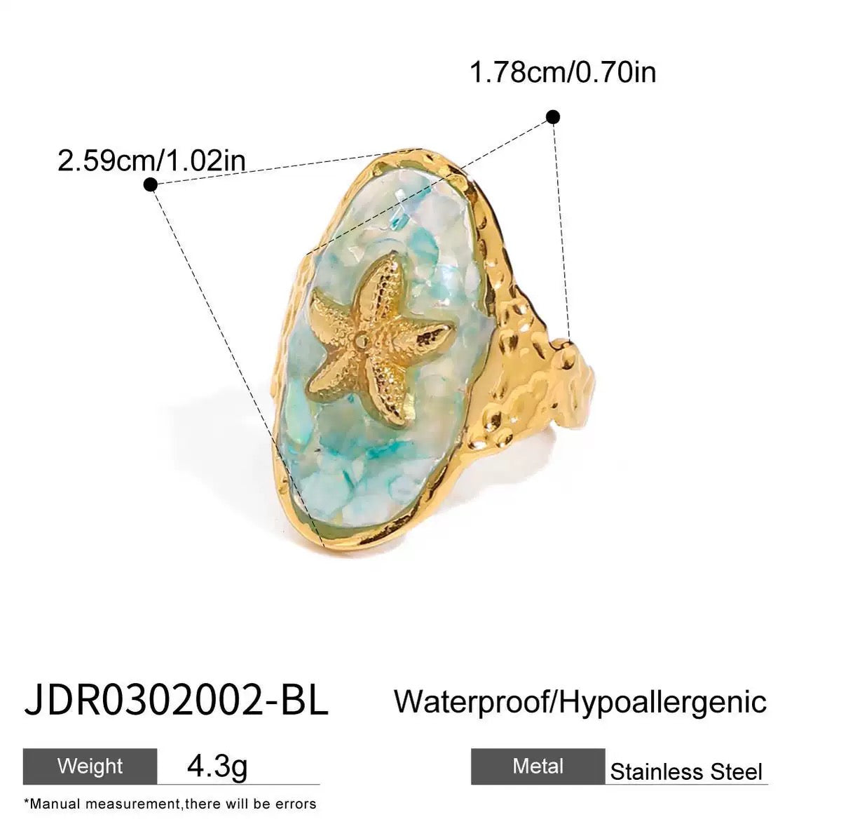 Blue starfish rings