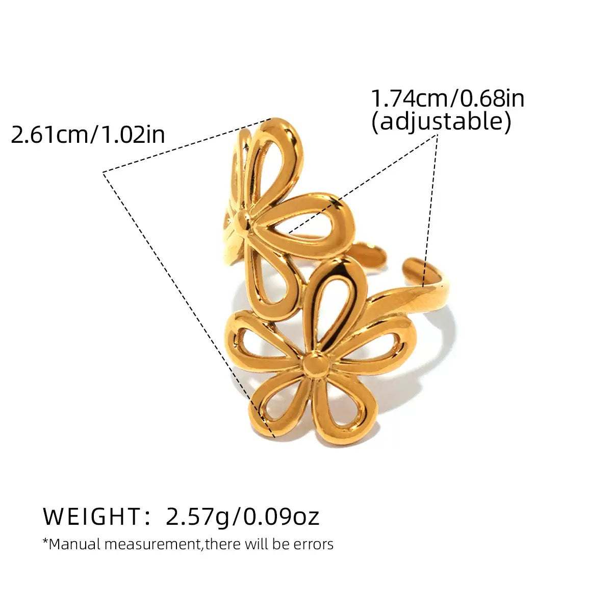 Twin flower ring